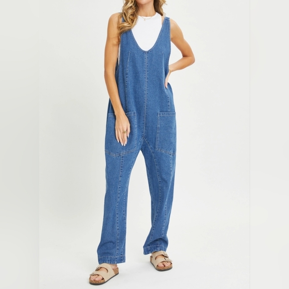 #282 FINAL SALE 🛑S,L Boho Bestseller One-And-Done Denim Jumpsuit - Picture 11 of 16